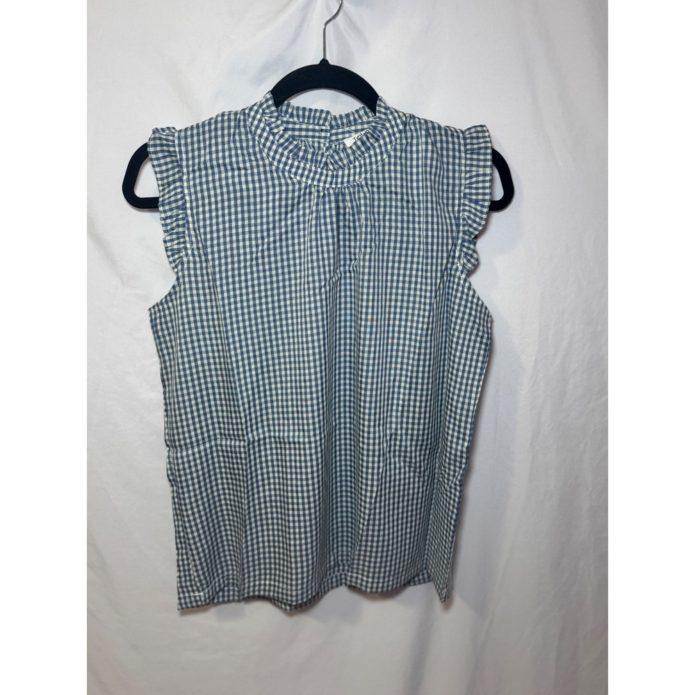Blue Gingham Ruffle Top Womens S Cottagecore Coquette Vintage Style Tulip B NWT